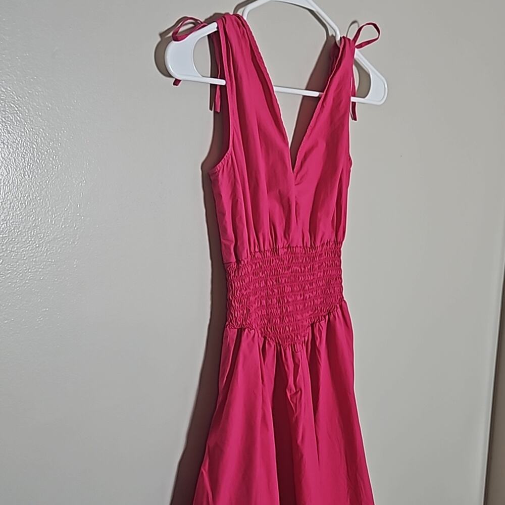 H&M Divided Hot Pink Surplice Sundress Sz 4 - Picture 7 of 9